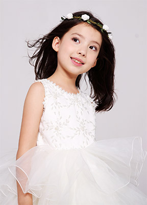 儿童模特-女童白色婚纱小礼裙拍摄