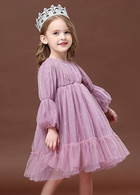 儿童模特-公主裙纯色背景拍摄
